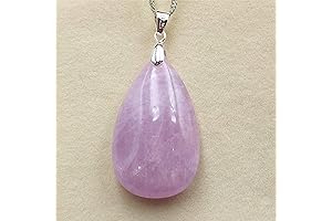 100% Natural Deep Purple Kunzite Cat Eye Gemstone Water Drop Pendant