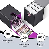 Vista 45 de ZLCA MTG YuGiOh - Caja de cartas para cartas intercambiables, MTG YuGiOh con capacidad para más de 100 tarjetas de una sola funda, caja