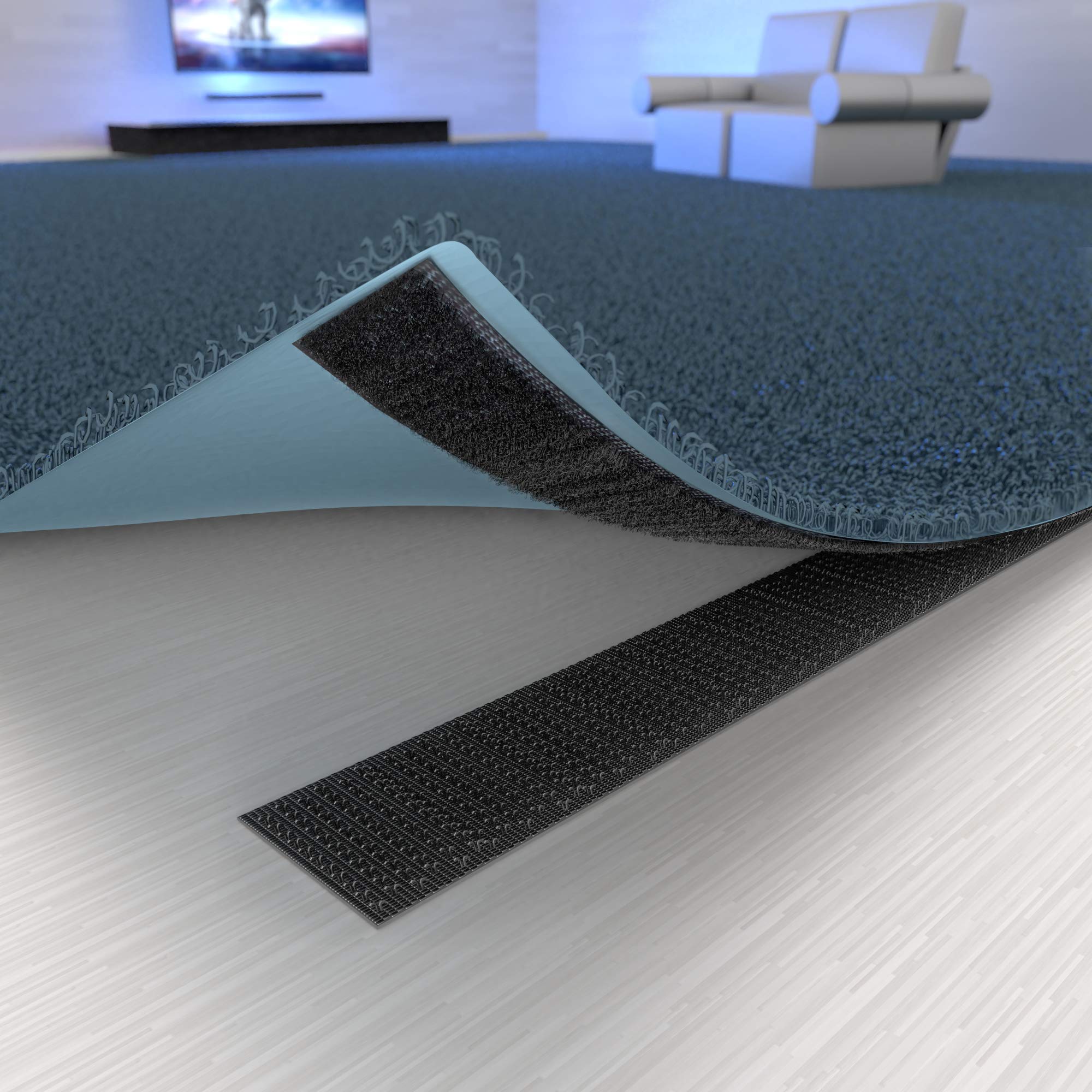 KabelDirekt – Nastro a strappo autoadesivo – 20 mm x 5 m (nastro a strappo, nero)