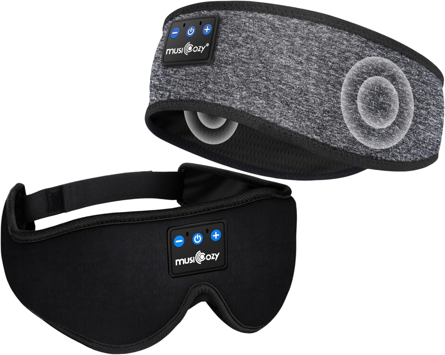 MUSICOZY Bluetooth Sleep Mask and Headband Bundle – Wireless Headphones Set for Sleep, Travel, and Exercise