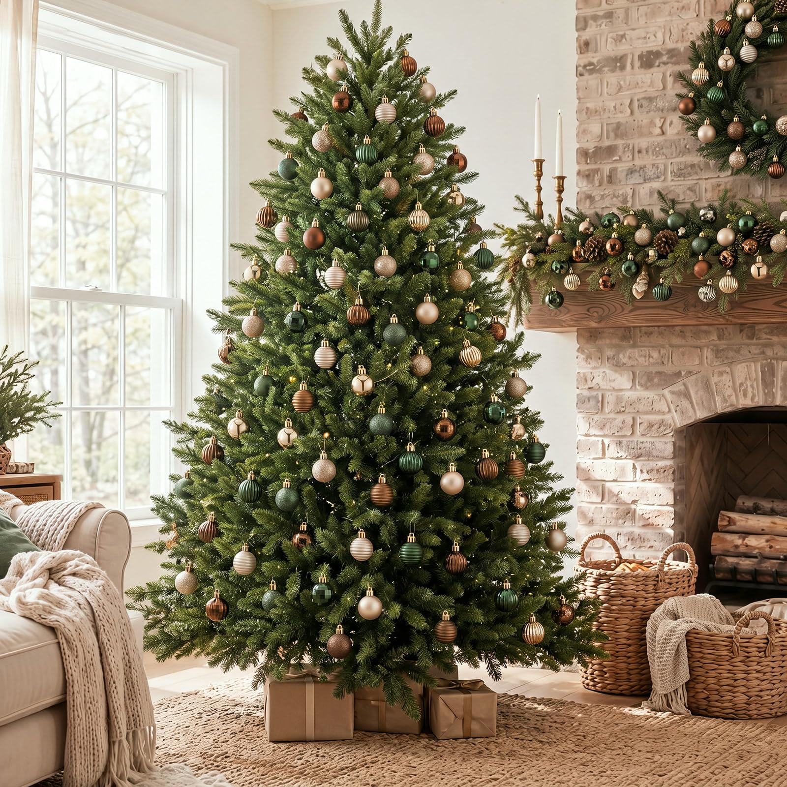 Xuhal 240 mini ornamenti a sfera di Natale in stile vintage