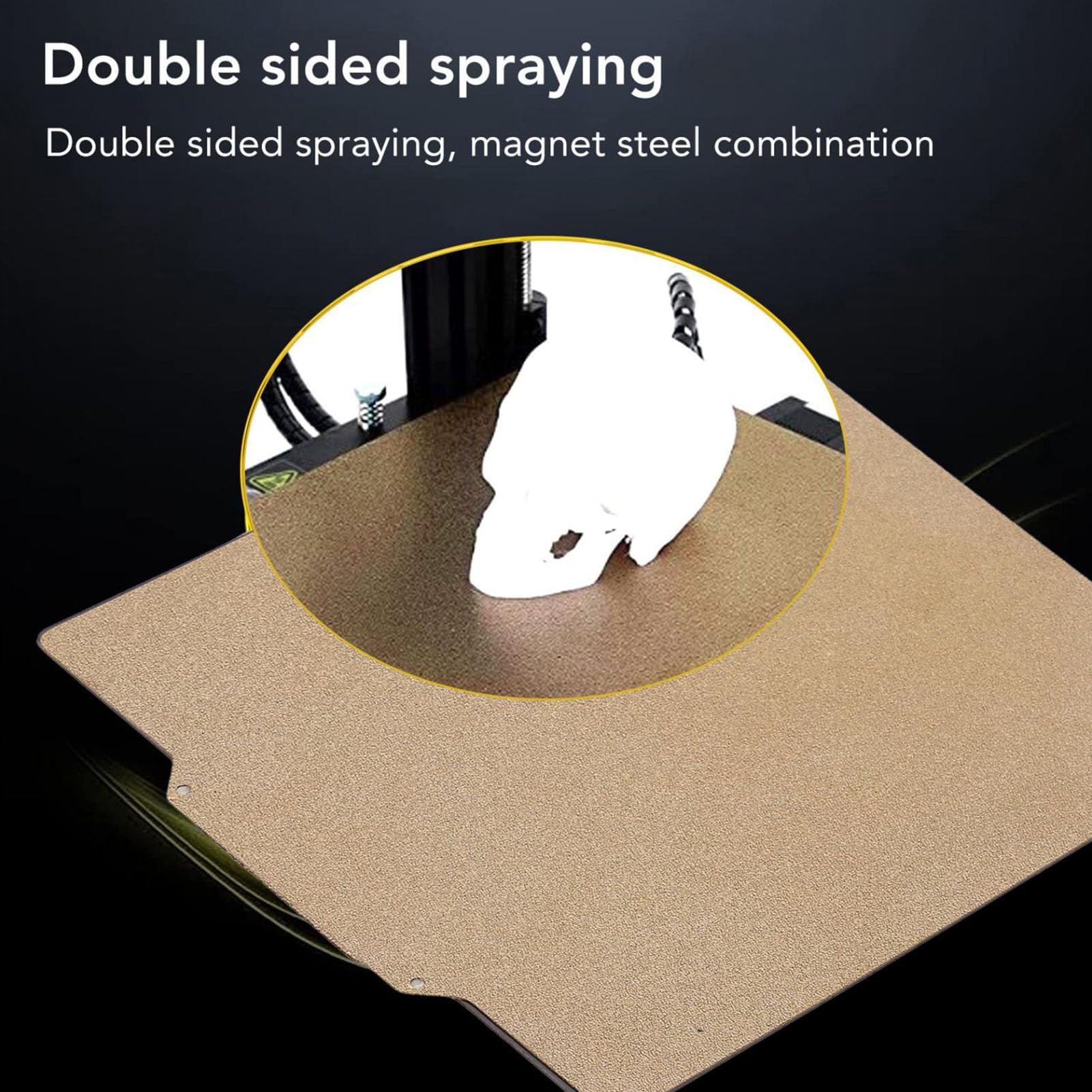 3D-Drucker-Bauplatte, 330 X 330 Mm, Doppelseitige, Flexible Federstahl-Bauplatte, PEI-Blatt mit Magnetischer Basis für3 Plus