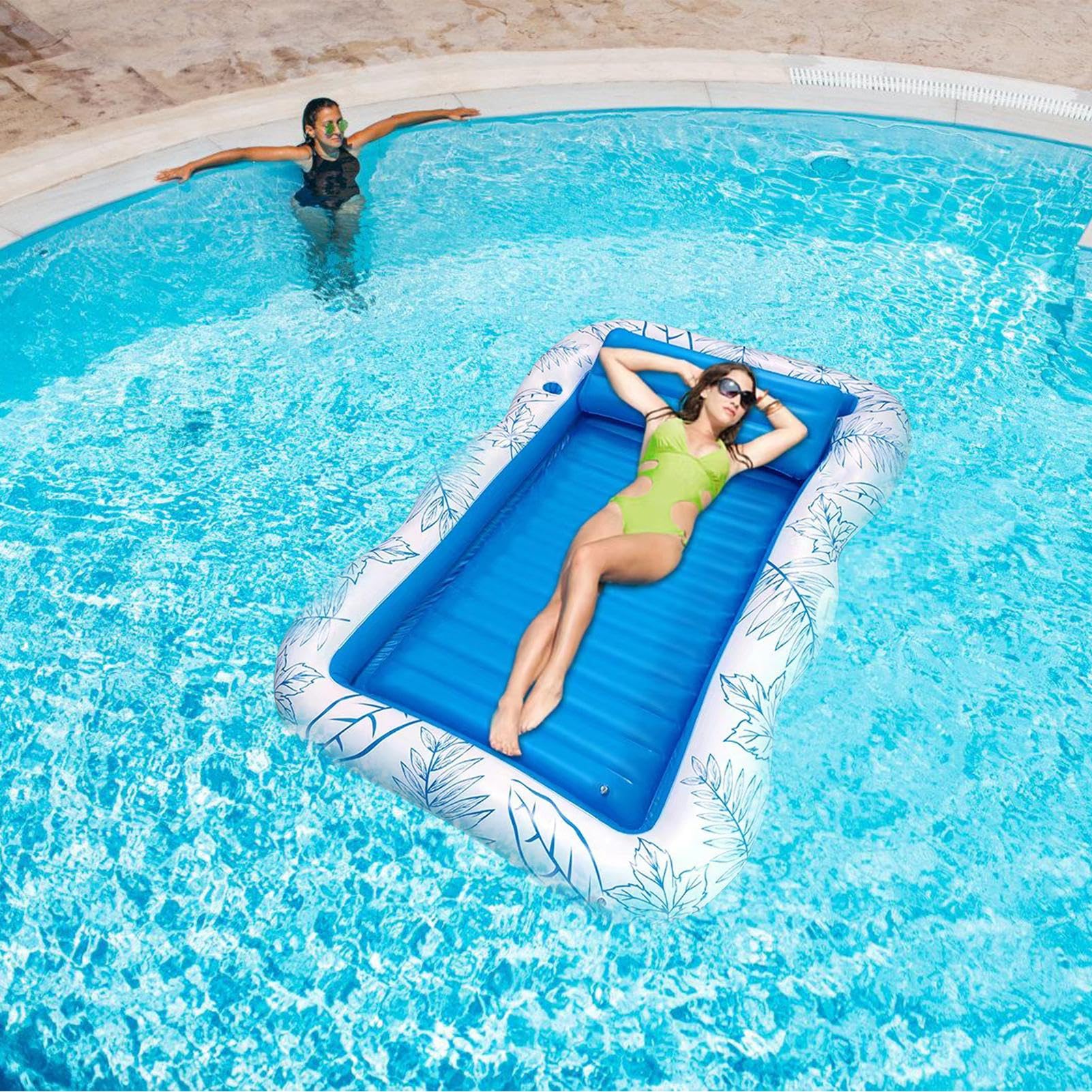 Schwimmring - Aufblasbare Schwimmliege, Pool-Float mit Getränkehalter | Tragbares Sonnenfloß, Wasserspiel-Float für, See, Garten, Urlaubs-Fluss-Float, Pool-Zubehör für Erwachsene