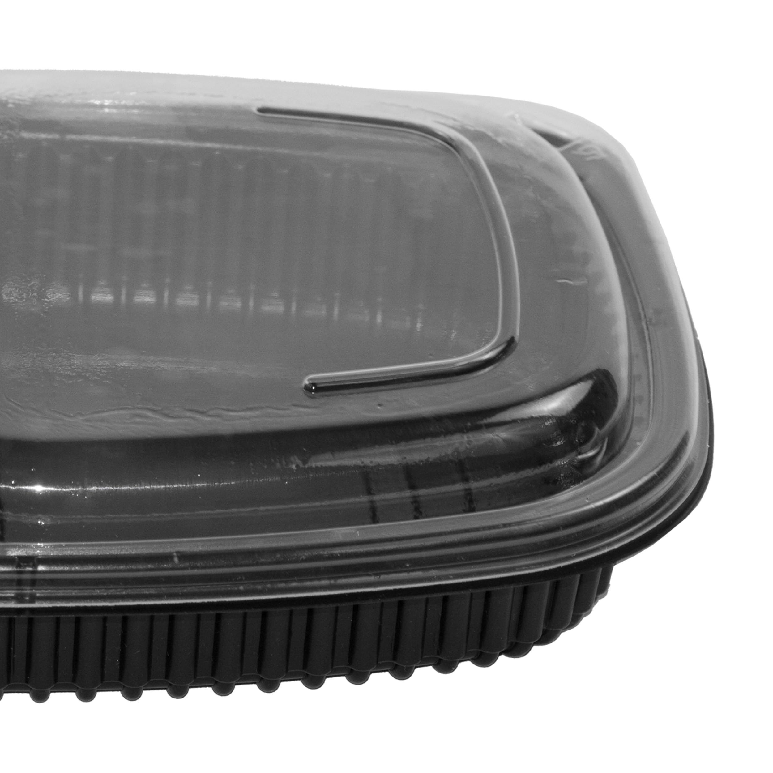 160 Stück Mikrowellen Menüschale Ungeteilt 1250 cc PP Schwarz mit Transparentem Deckel Meal Prep Container Mikrowellengeeignet Menübox Essenbox (Ungeteilt 1250 cc 255x190x45 mm PP, 160 Stück)