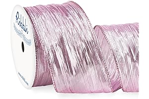 Ribbli Pink Christmas Tree Topper- Champagne Pink Metallic Ribbons