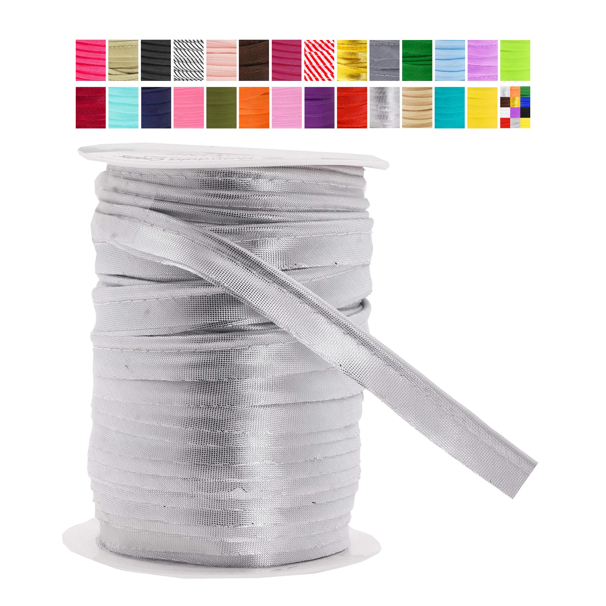 レア ヴィンテージ ステンドトレイ Amazon.com: Mandala Crafts Silver Maxi Piping Bias Tape with