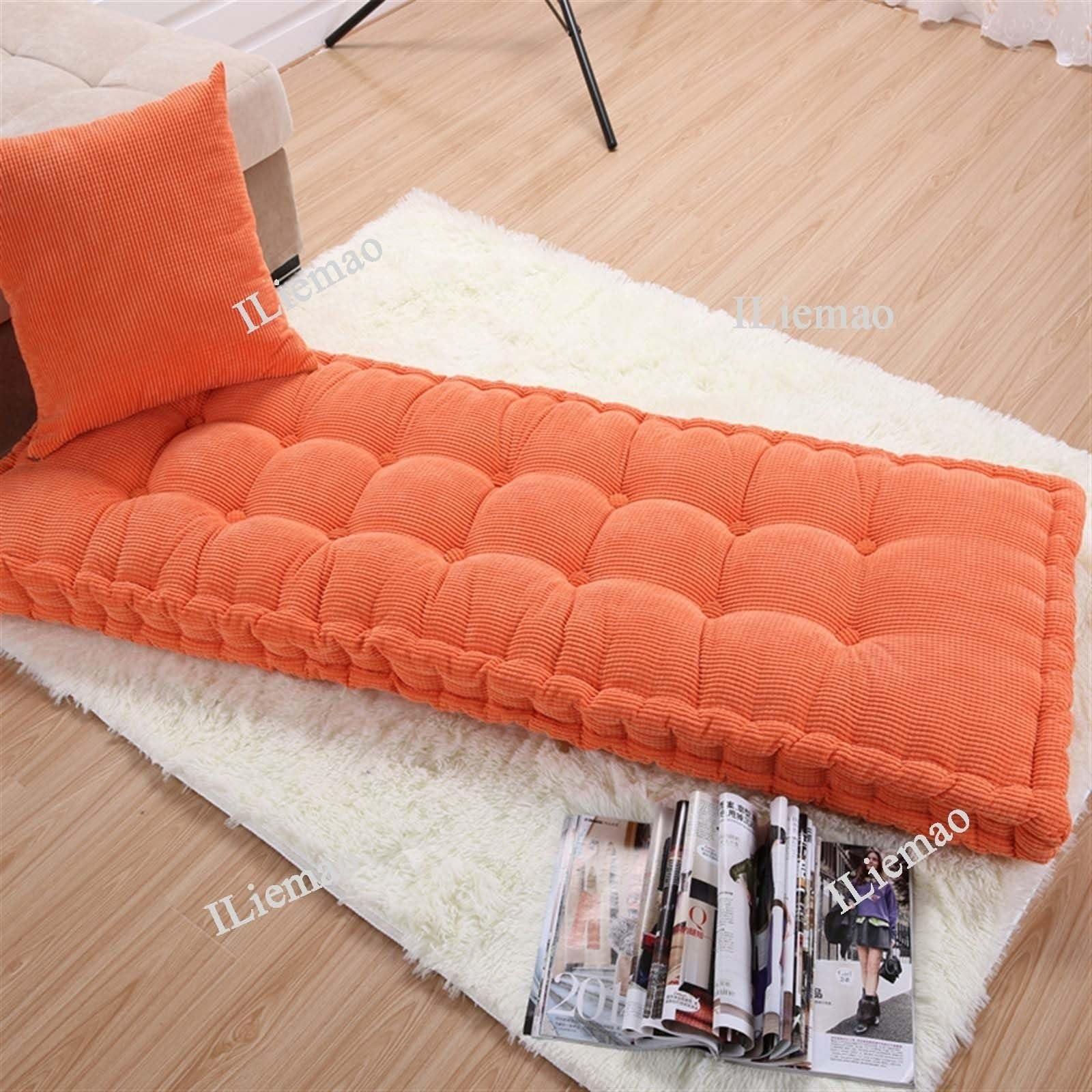 1 Seater 2 Seater Porch Swing Cushion Bench Cushion Outdoor Indoor 120cm 150cm 3 Seater 100cm 140cm 240cm Garden Cushions 50x50 Reversible Chair Pad 40x40 Cushion for Office Chair Garden Bench(Orange - Image 8