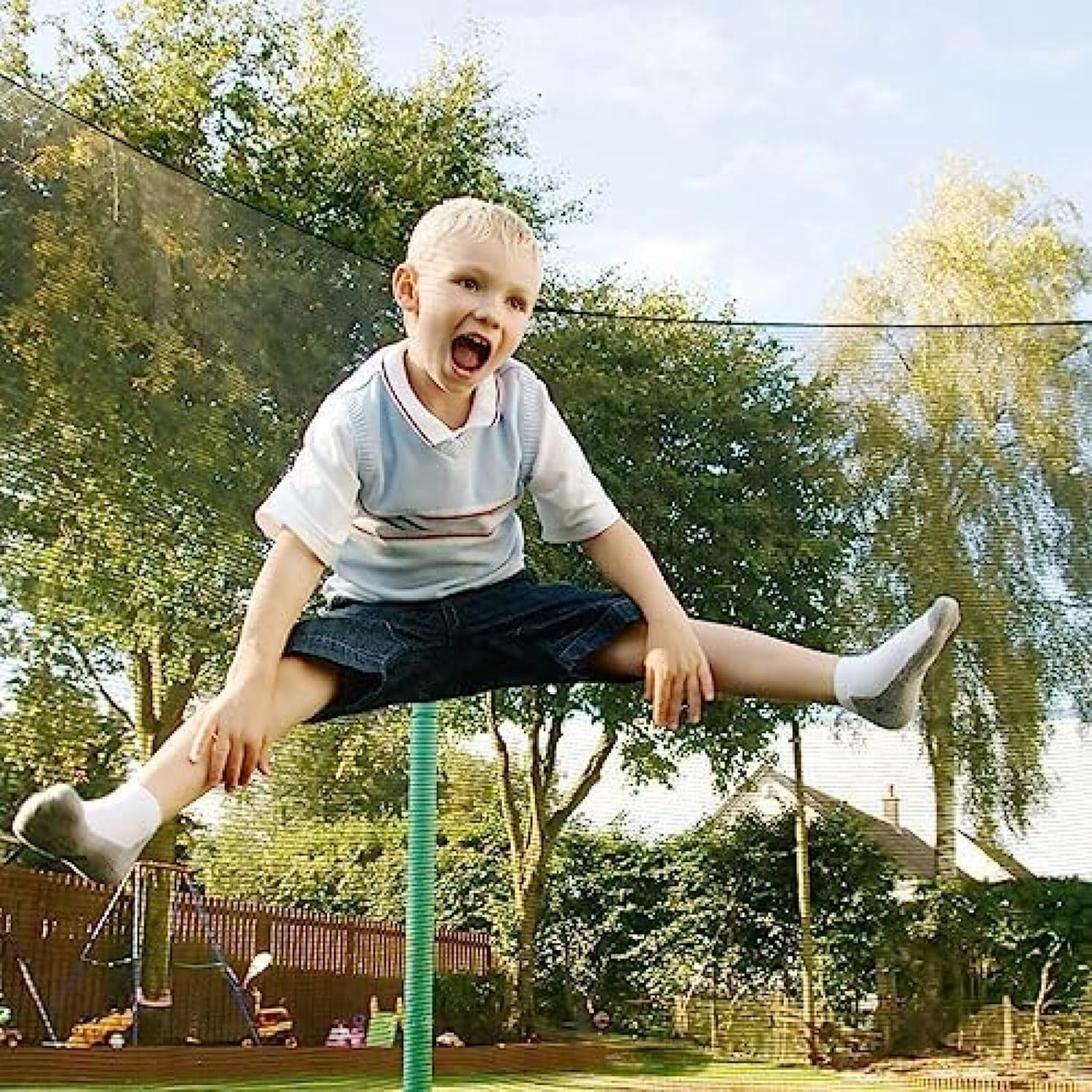 8-14ft交換用トランポリンネット、6/8アーチポールラウンドフレームトランポリン用安全囲いネット、落下防止用ラウンドトランポリン