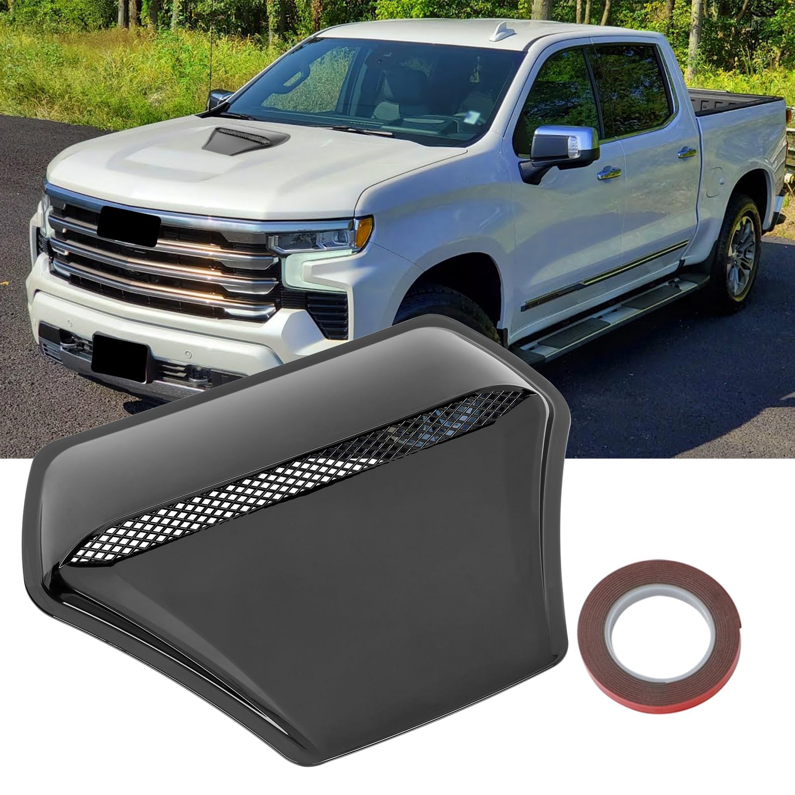 Hood Vents for Cars,Universal Hood Scoop,Universal Engine Hood Air Vent for Trucks,Suit for Dodge Ram 1500 2500 3500Chevy Silverado, F-150, F-250, F-350, Colorado
