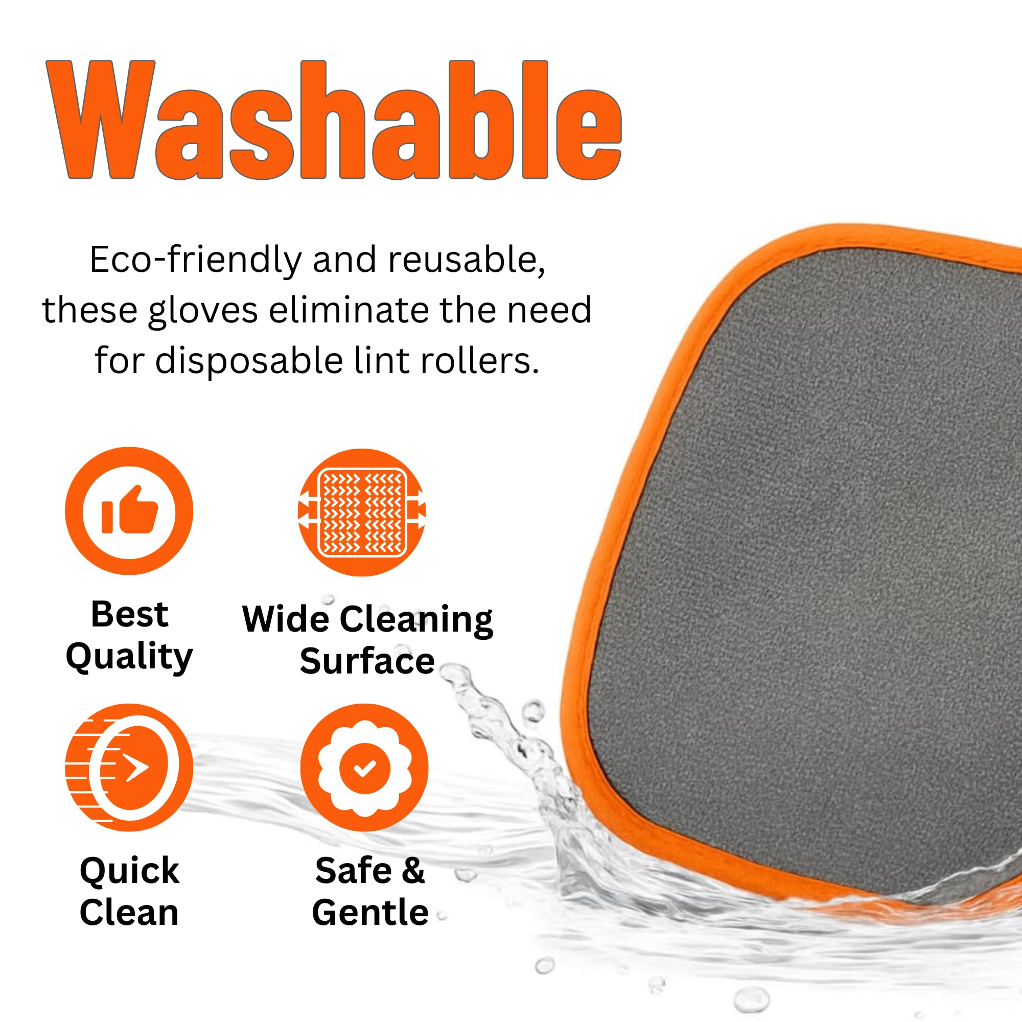 Gants de toilettage électrostatiques réutilisables pour enlever les poils d'animaux de compagnie
