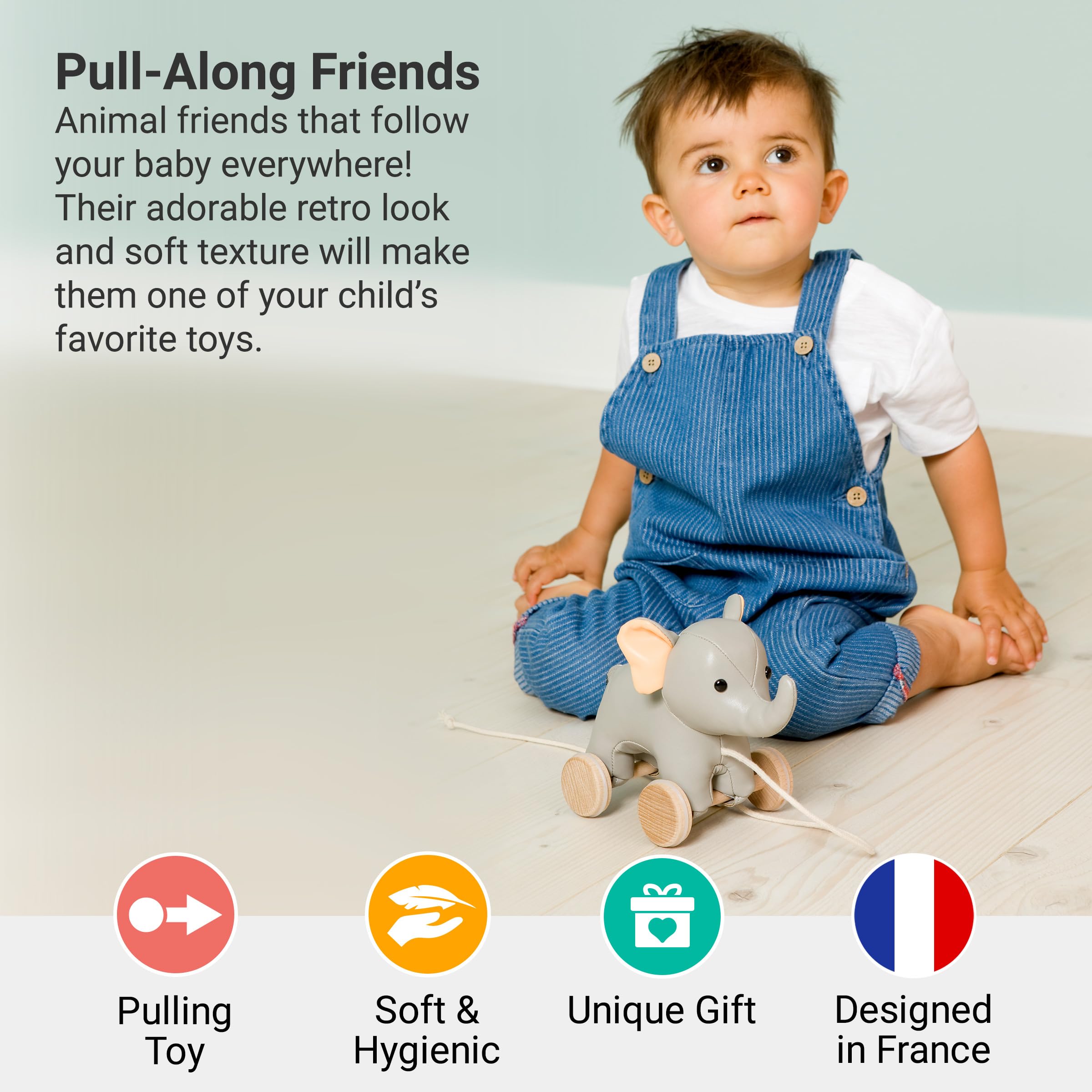 Little big Friends Nachziehtier Spielzeug Dschungel Elefant 12m+ | 303525