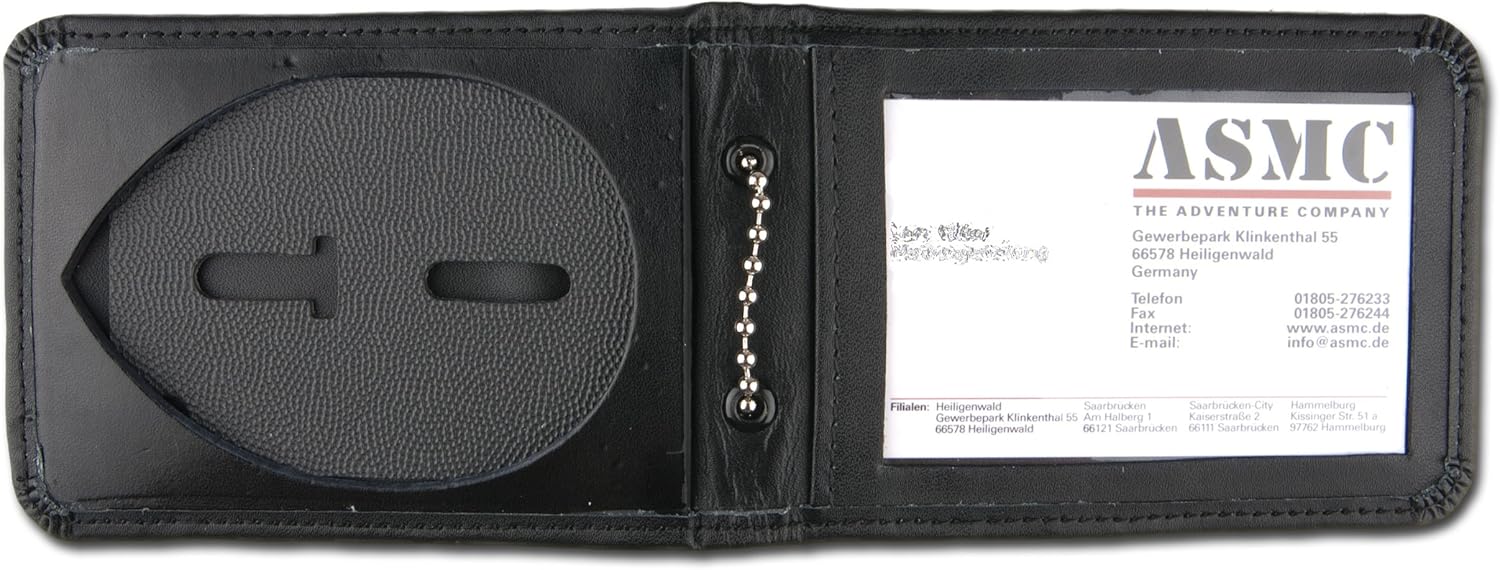 Rothco Leather Neck Identification Badge Holder, Black