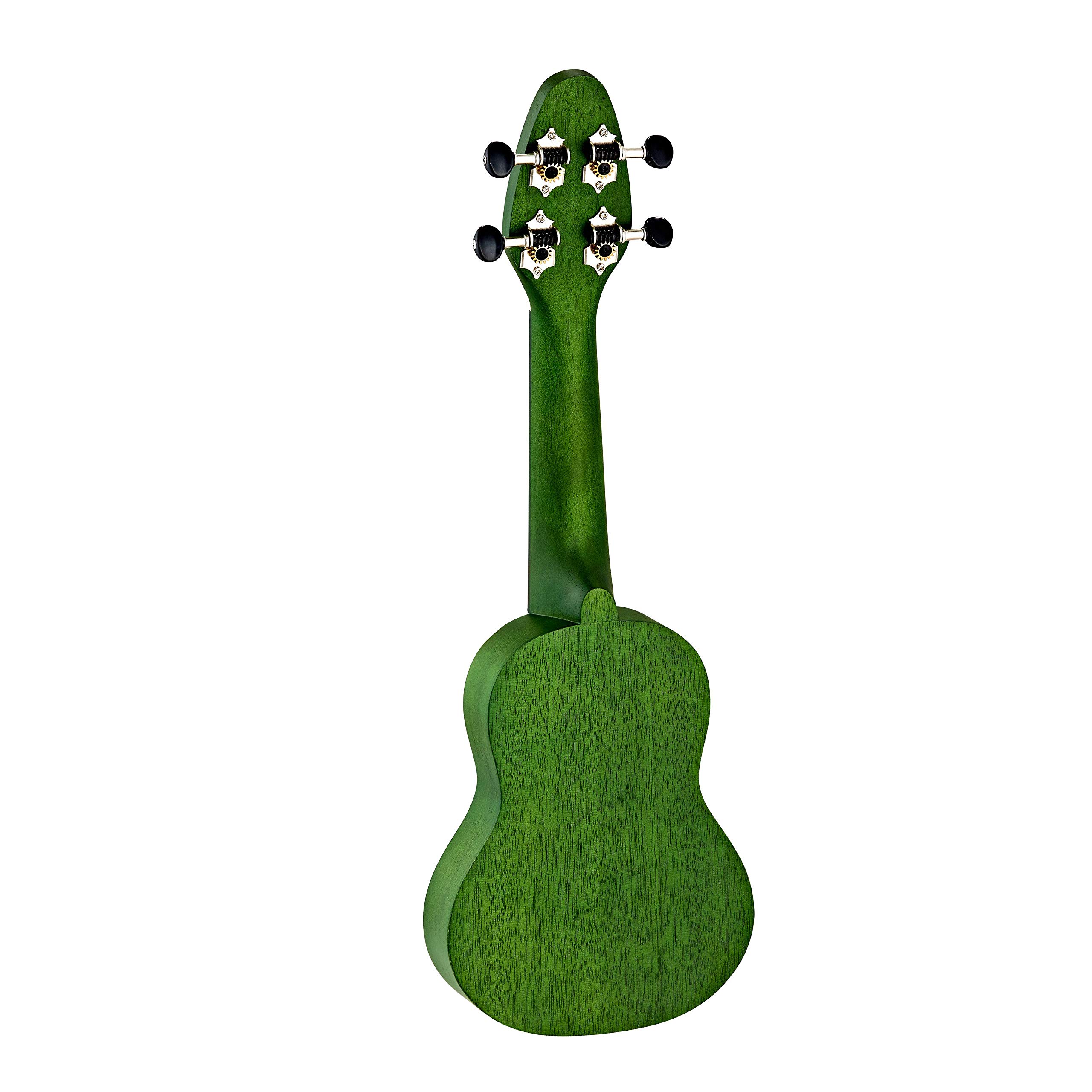 Ortega Guitars Sopranino Ukulele grün - Keiki K1 Series - Schildkrötengravur - Okoumé/ Walnuss (K1-GR)