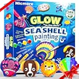 Nicmore Kids Sea Shell Art & Crafts: Glow in The Darkness Painting Kits Crafts for Age 4-6 4-8 8-12 Gift for Boys Girls Art Supplies Activities Toy Gifts for 3 4 5 6 7 8 9 10 11 12 Year Old