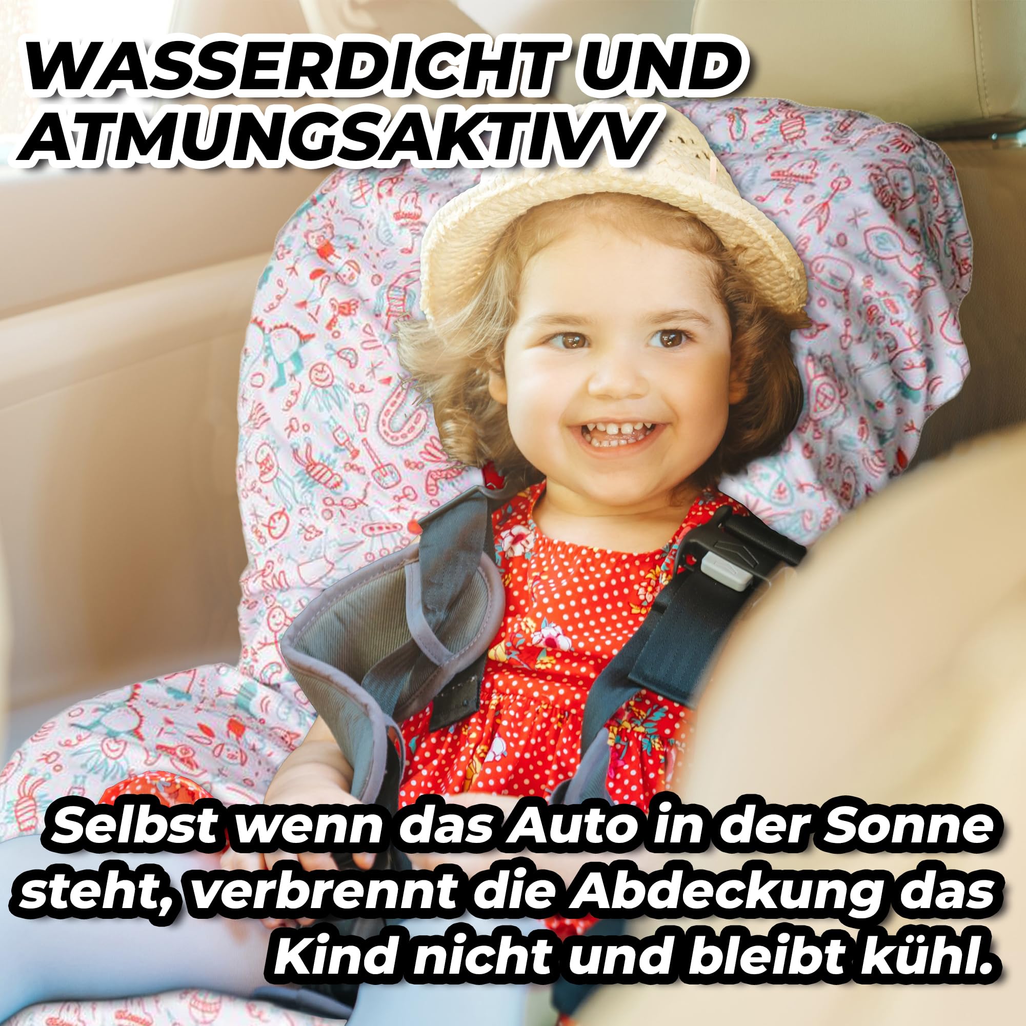 Sitzschoner Auto Kindersitz Sommerbezug Atmungsaktive Sitzauflage Universal Waschbar Hautfreundlich