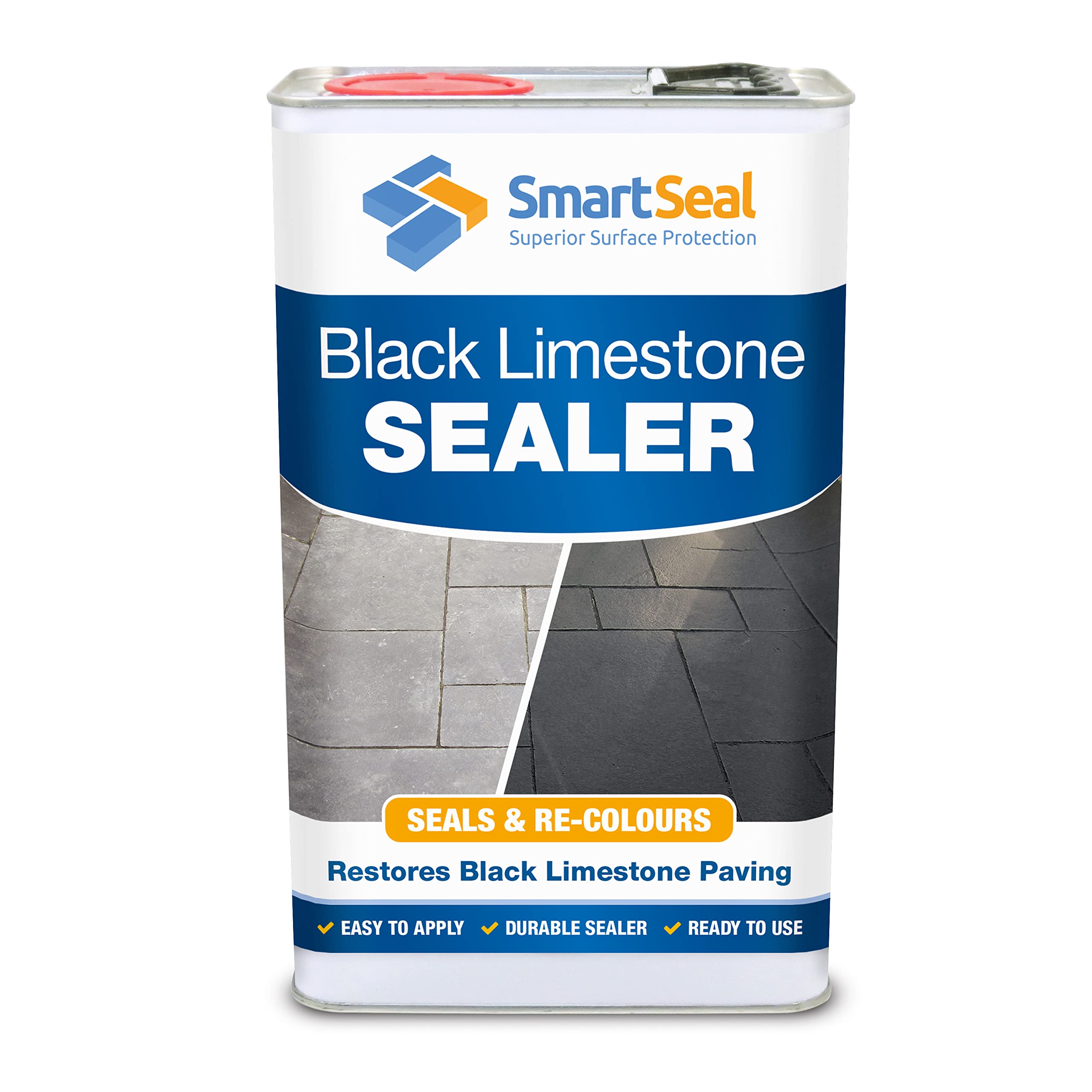 SmartSeal Black Limestone Sealer - 5L - Easy to Apply Black Limestone Patio Sealer. Colour Boosting Patio Sealant & Wet Look Natural Stone Sealant. Stone Restorer for Patios, Paths & Drives โ image 1