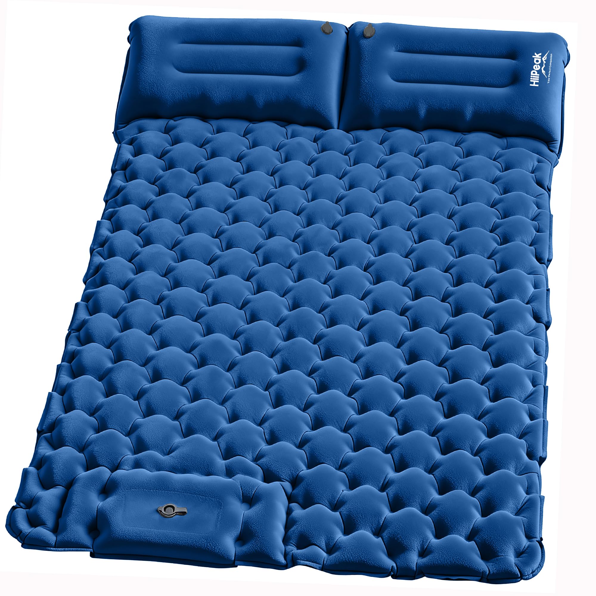 HiiPeak Isomatte hoch Camping luftmatratze mit integrierten kopfkissen Outdoor campingmatte schlafmatte kleines packmass mit Fußpumpe luftzellenmatte aufblasbar