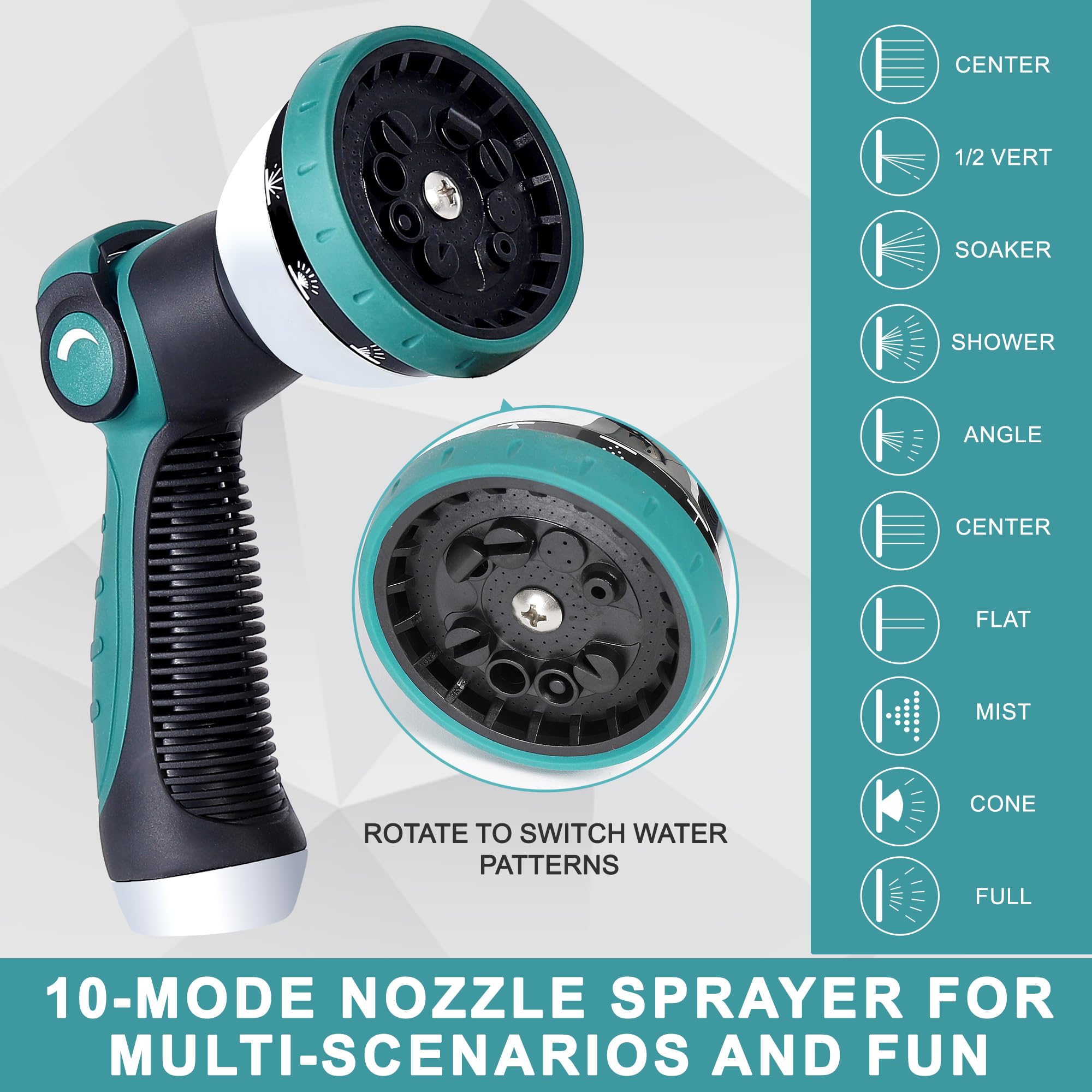 100FT Garden Hose, 304 Stainless Steel Water Hose, Flexible with a 10-Mode Nozzle Sprayer, No Kink, Lightweight, Puncture Proof, Ideal for Yard, Lawn, Outdoor