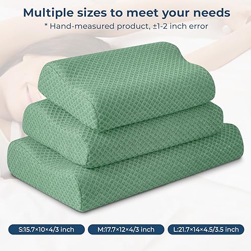 Miniatura 5 de Almohada de viaje de espuma viscoelástica, almohada cervical ergonómica ondulada para aliviar el dolor de cuello, almohada compresible de media