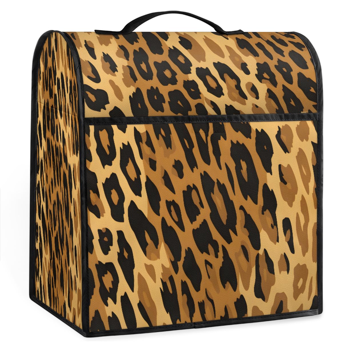 Coffee Maker Cover Leopard Print Texture Kitchen Appliance Covers Small Appliance Covers Blender Cover Juicer Cover Dust Covers for Kitchen Appliances with Top Handle and Pockets,Washable,B954