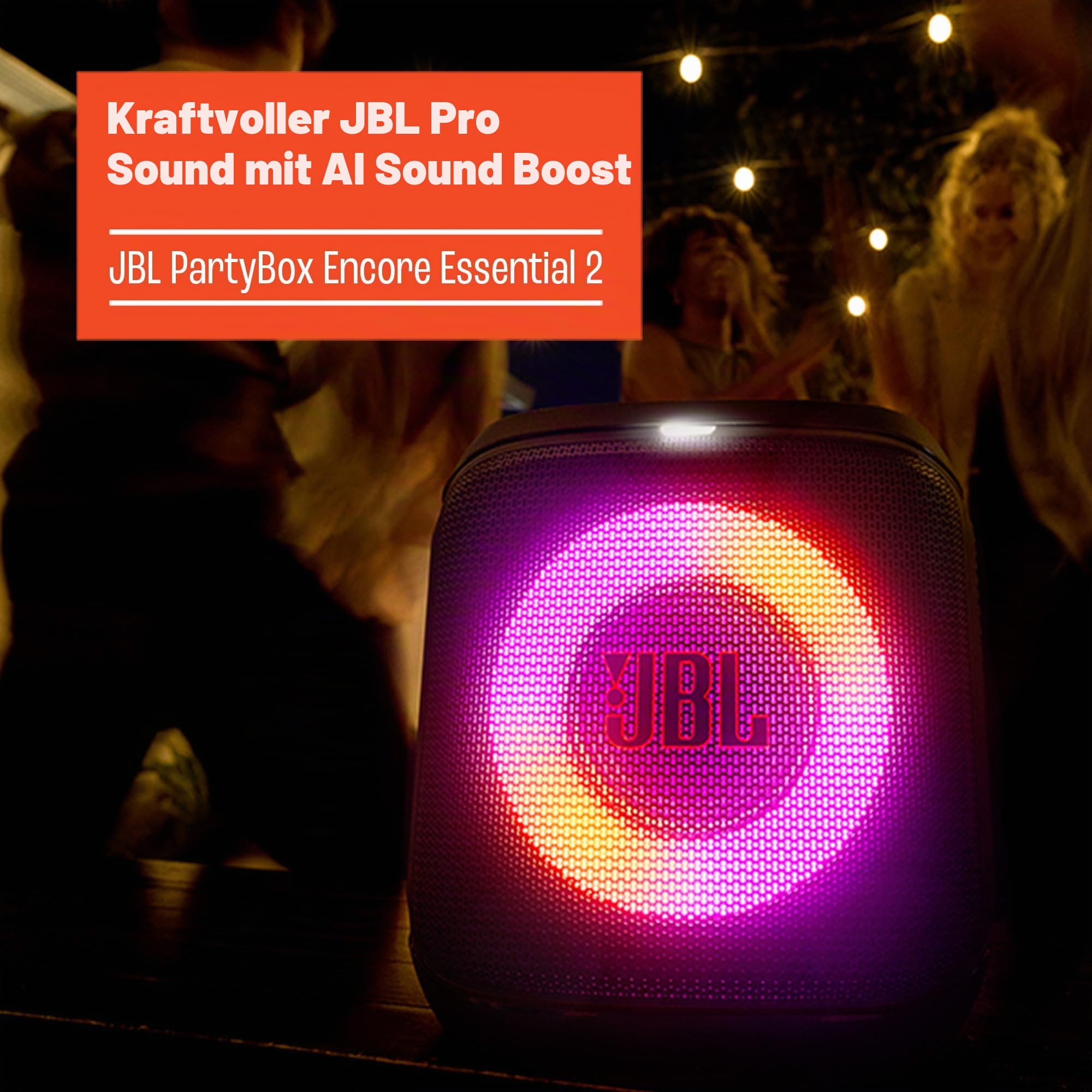 JBL PartyBox Encore Essential 2 Tragbarer Lautsprecher, Schwarz