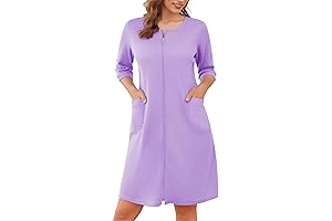 Ekouaer Lavender Robes for Women Short Waffle Bathrobe