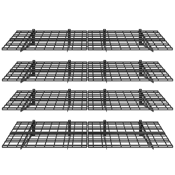 FLEXIMOUNTS 2-Pack 2x6ft Garage Shelving 24-inch-by-72-inch Wall Shelf Garage Storage Rack Floating Shelves, Black