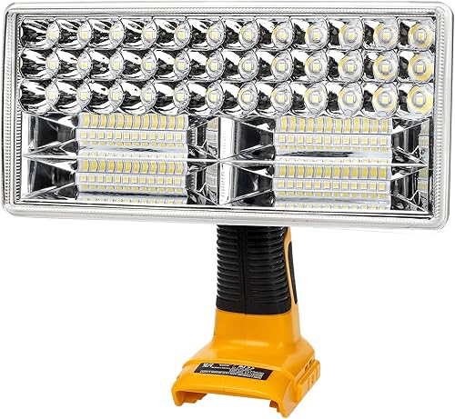 Gerttilyon Luz de trabajo LED de 40 W para Dewalt 20 V máx. Batería de litio inalámbrica, linterna LED de 4200 LM2400 ML1800 ML linterna LED para