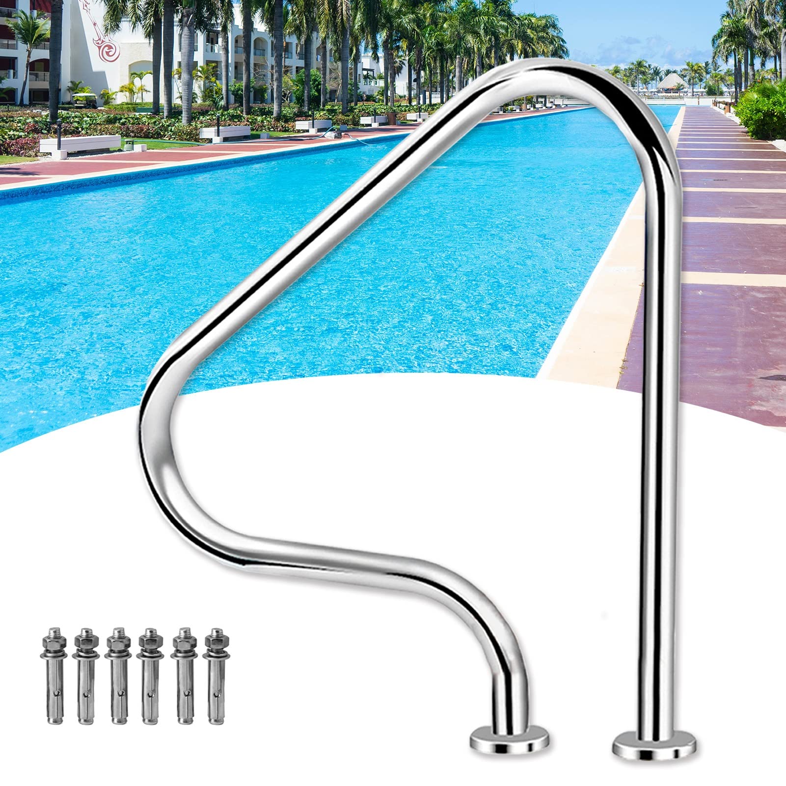 Buy Lanmmraifc Pool Safety Handrail Swimming Pool Hand Railing Deck ed ...
