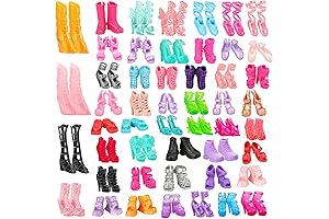 Doll Shoes High Heel Shoes Doll Boots Flat Shoes Set for 11.5...