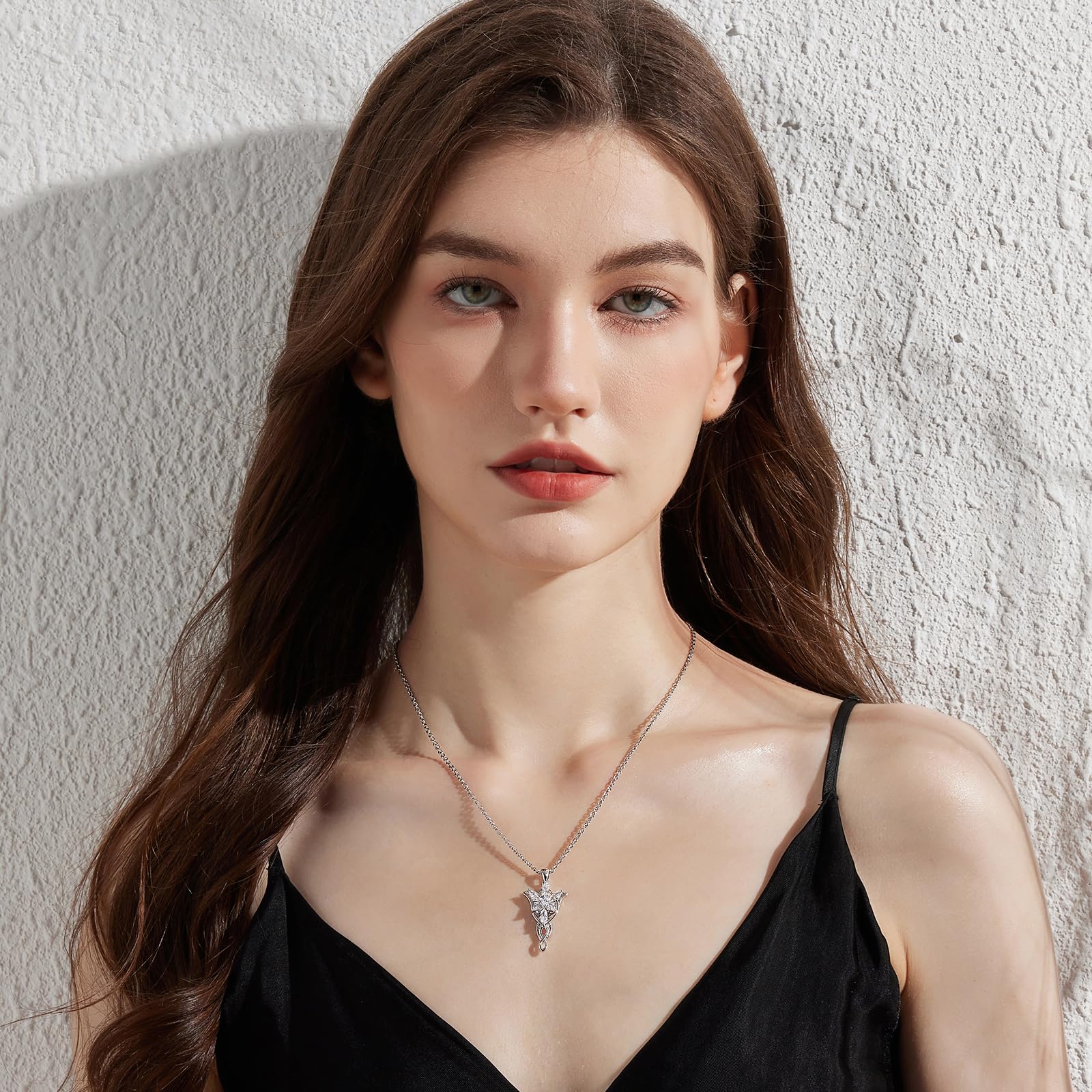 jiamiaoi Collares muejr plata Collar de cruz para mujer niña plata de ley 925, Collar con colgante de cruz de diamant circonita cúbica, Colgante mujer cruz plata