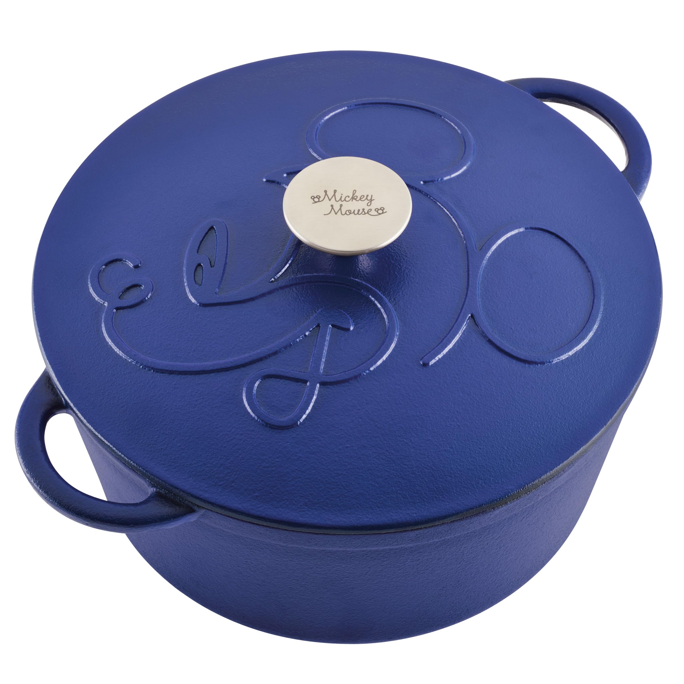 Farberware Disney Bon Voyage Pre-Seasoned Cast Iron Dutch Oven/Casserole Pan with Lid, Suitable for All Stovetops, Including Induction, 4.75 Quart, Blue
