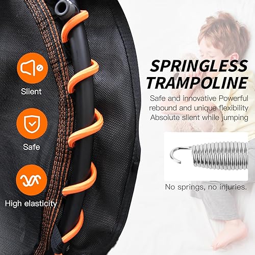 Miniatura 5 de Ativafit Trampolín de fitness para adultos plegable de 40 pulgadas con mango de espuma ajustable, entrenamiento en interiores y exteriores (negro,