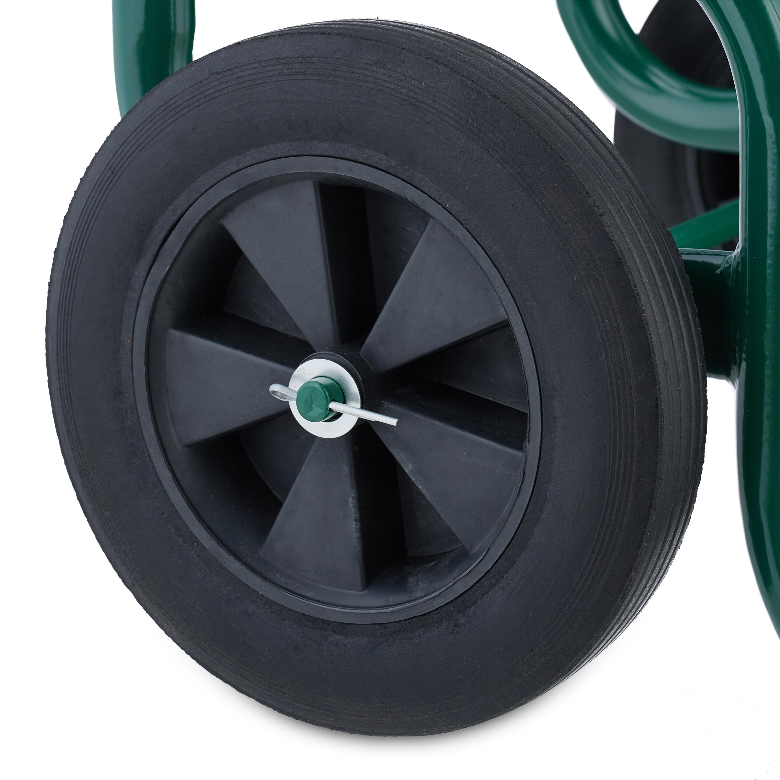 Relaxdays Carrello Portalegna, Carretto Trasporto Ceppi di Legna da Max. 60 kg, Carriola a 2 Ruote, in Acciaio, Verde