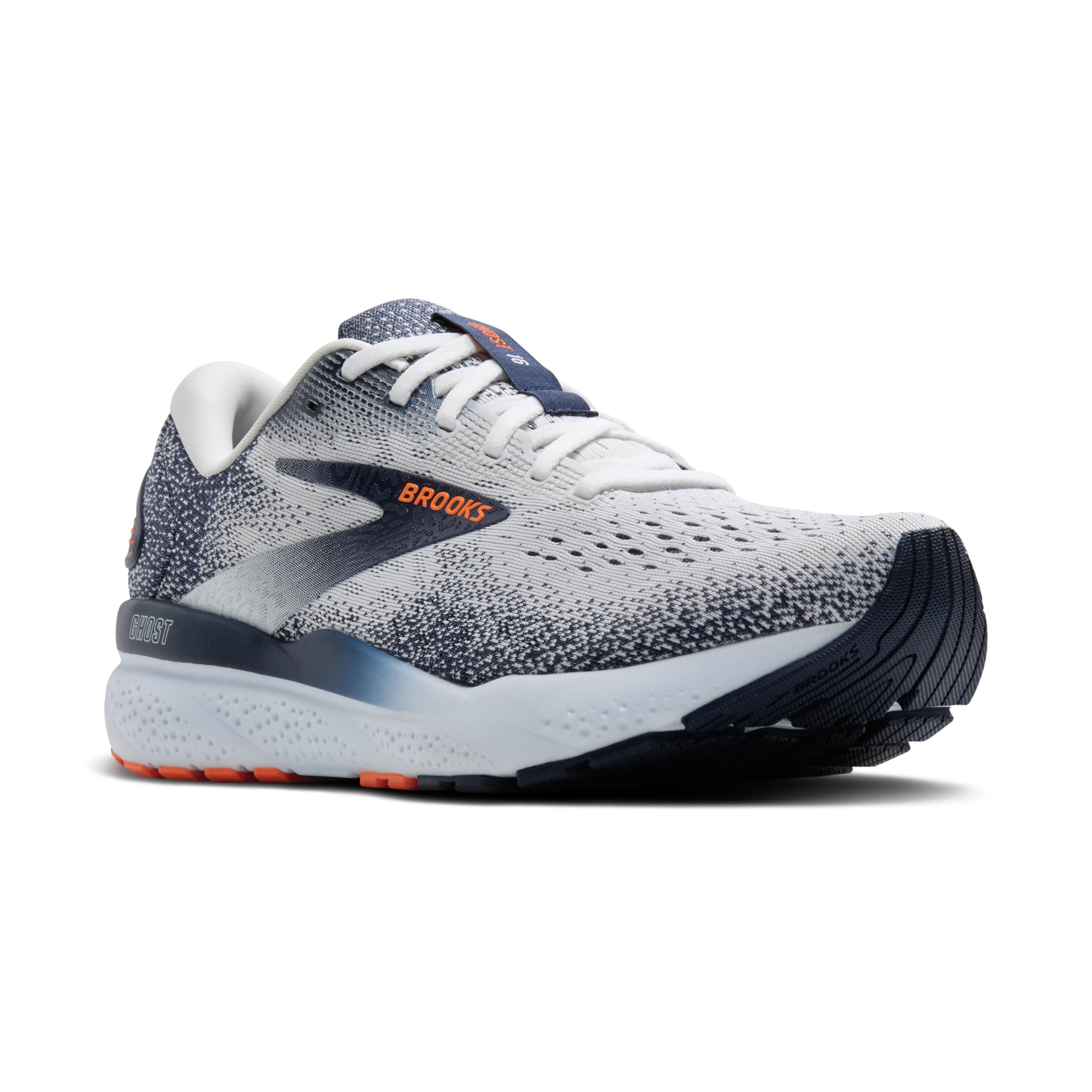 [Brooks] [ブルックス] ランニングシューズ ゴースト16 ソフトクッション メンズ BRM 4183 ホワイト/オレンジ 26.5cm D