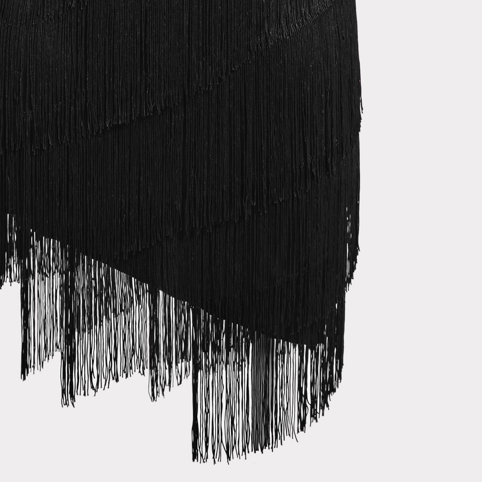 Damen Asymmetrisch Eine Schulter Strass Fransen Latin Dance Kleid 1920s Pailletten Quaste Flapper Kleider Salsa Cha-Cha Ballroom Dance Kostüm