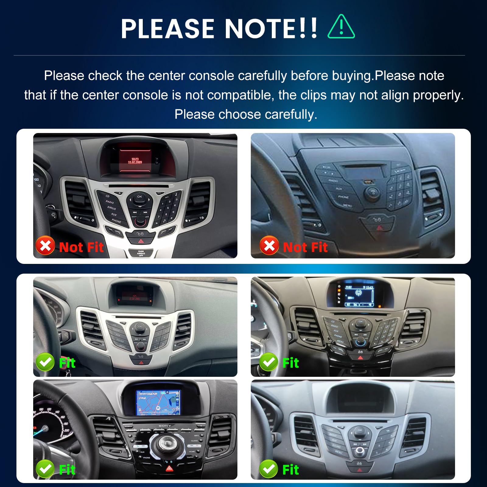 [4+64G] Carplay Radio Coche para Ford Fiesta 2009-2017 - Pantalla táctil de 9 pulgadas IPS 1280*720P EQ Audio - Inalámbrico Android Auto, AI DSP, Personalizar Página de inicio, SWC+Cámara de seguridad