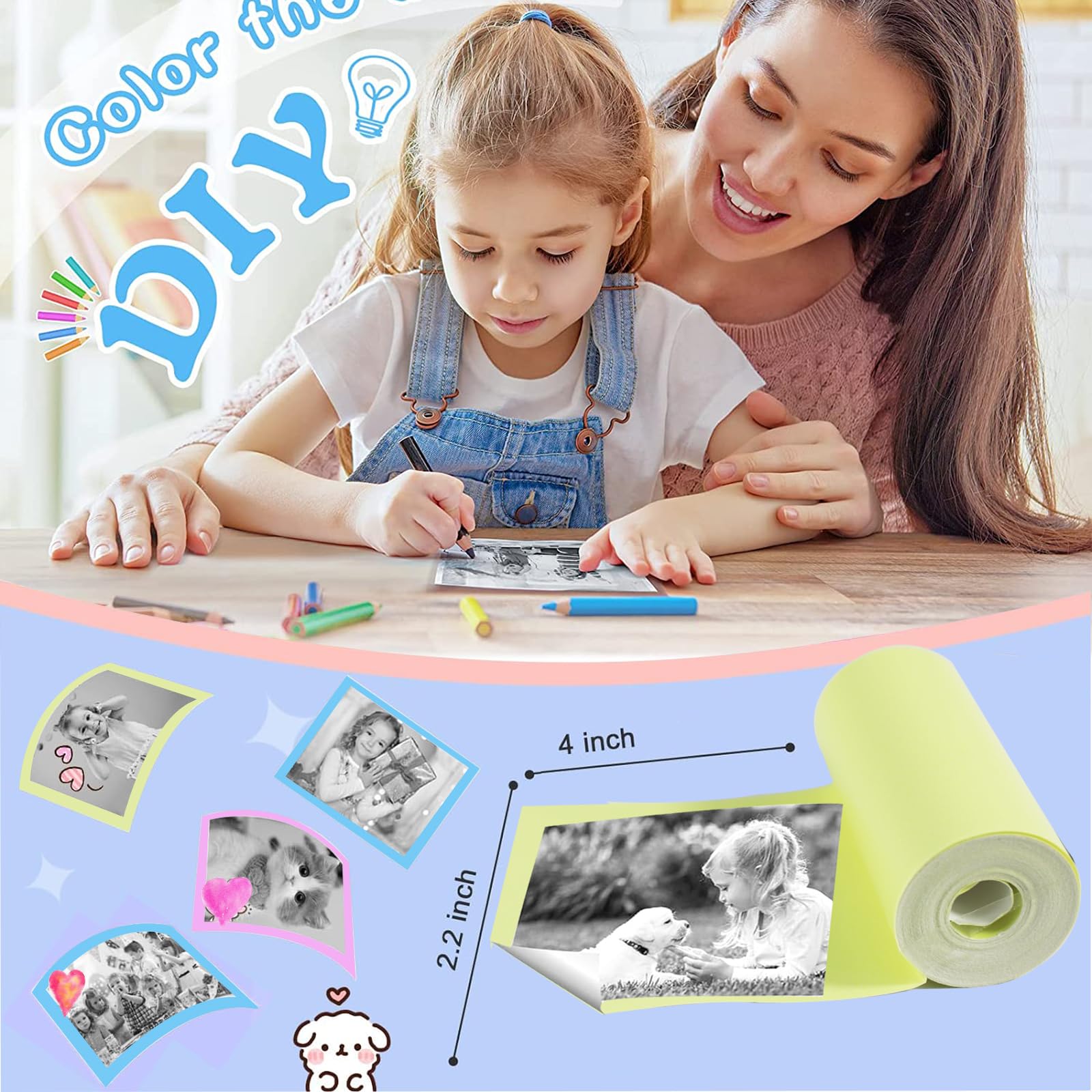 Instant Print Camera For Kids,VJJB Kids Camera 3.5-inch Screen Inst