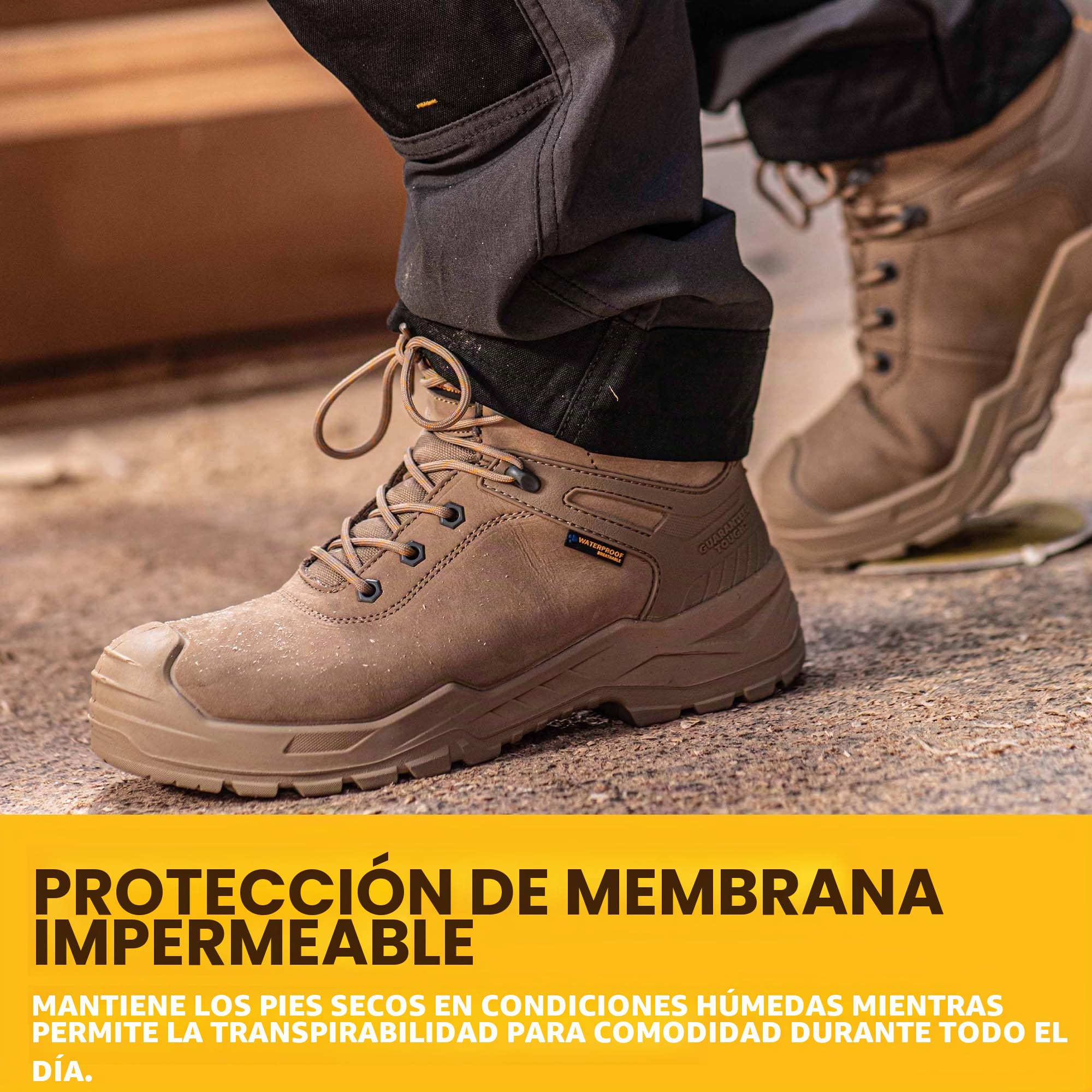 DEWALT Hayes - Botas de trabajo de seguridad impermeables para hombre, de cuero, puntera de acero