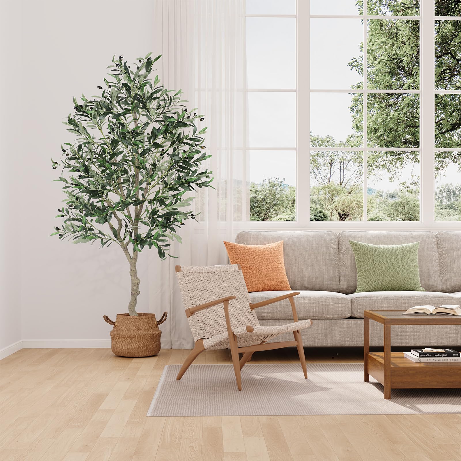 Dripex Olivier artificiel - 180 cm - Plantes artificielles - Grande plante d'olivier dans un pot - Décoration pour la maison, le salon, la chambre à coucher, le bureau, le jardin