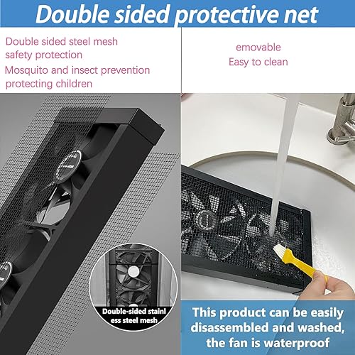 Miniatura 8 de Ventilador de escape retráctil para ventanaSin necesidad de perforar agujeros, instalación incrustadaVentilador de escape para ventana de dormitorio