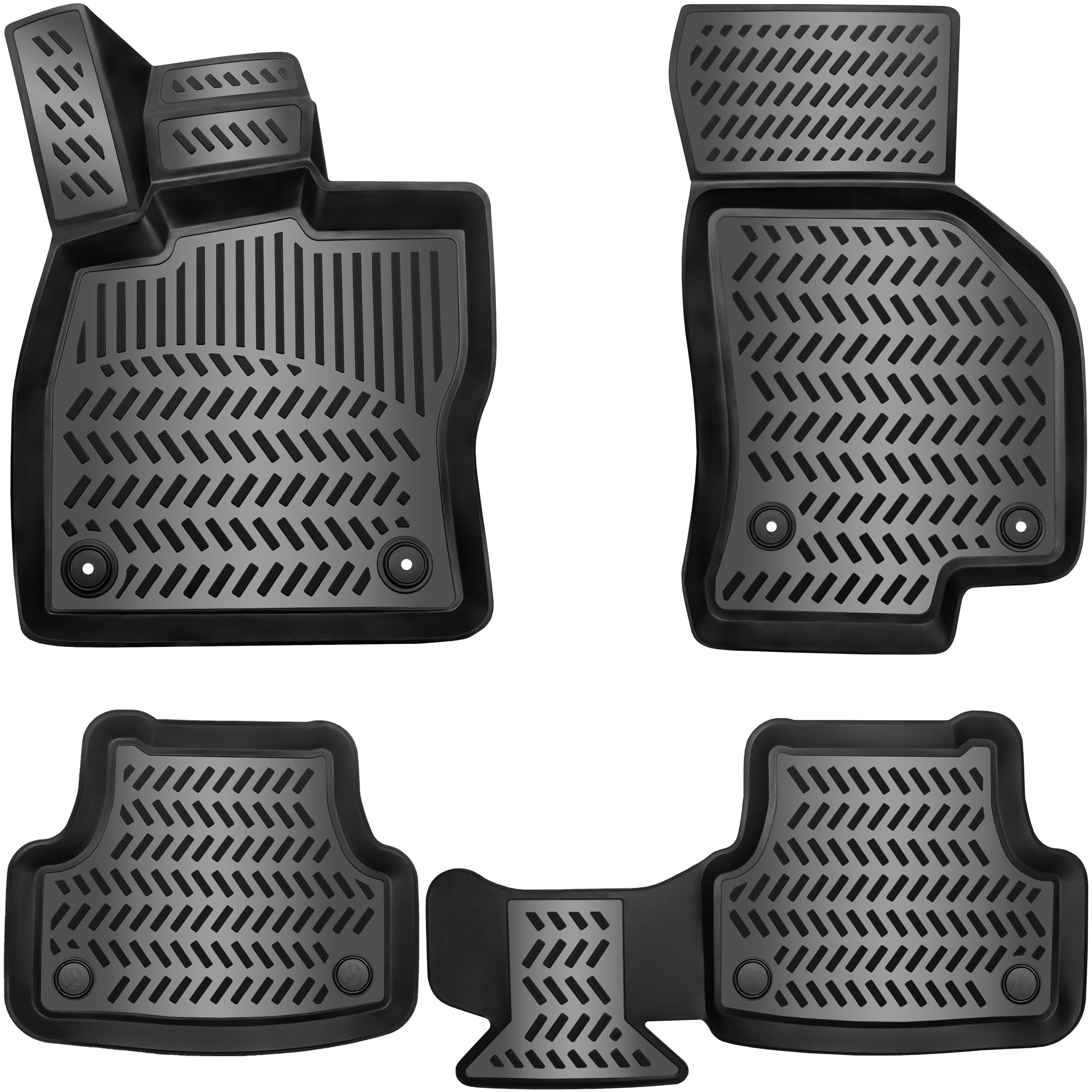 Elmasline Juego de alfombrillas de goma 3D - para VW Golf 7 año de fabricación 2012-2020 | Borde extraalto - Accesorios para alfombrillas