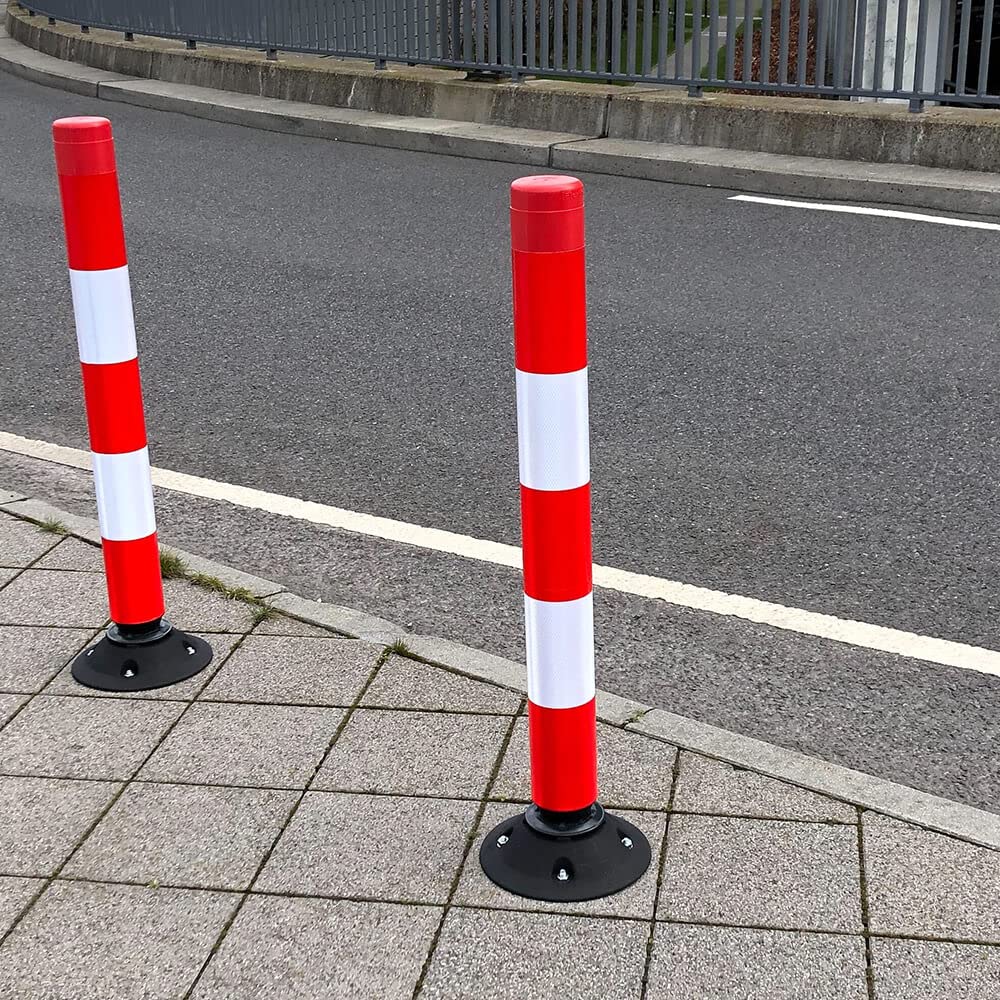 Verkehrs-Leitzylinder FLEX, neigbar, rot/weiß reflektierend, 100 cm aus Kunststoff, Art.-Nr. 37175 | Leitzylinder | Kunststoff Pfosten | Absperrpfosten