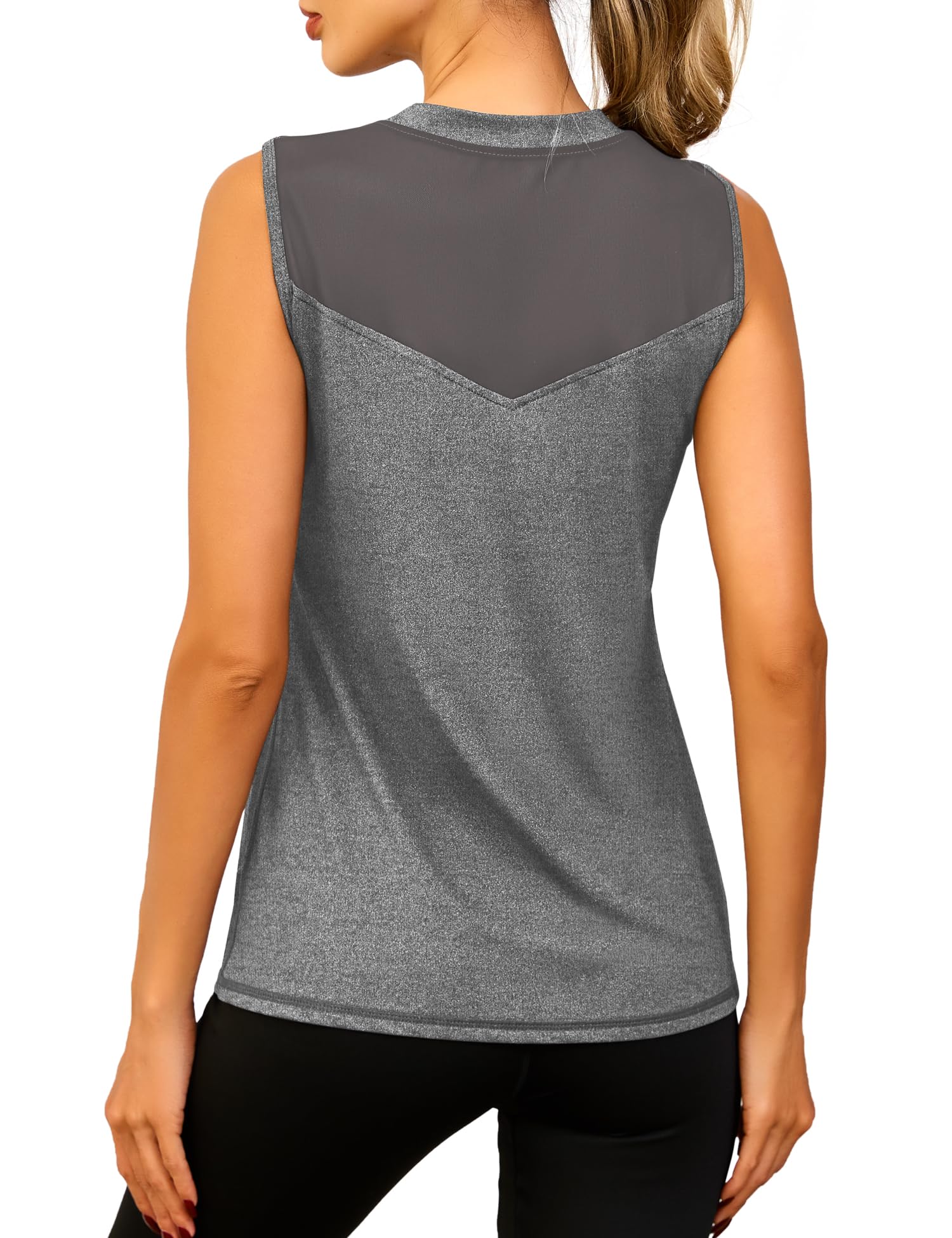 Memouniva Damen Sport Top Ärmelloses Yoga Shirt Leichte Sport Oberteile Fitness Tank Top