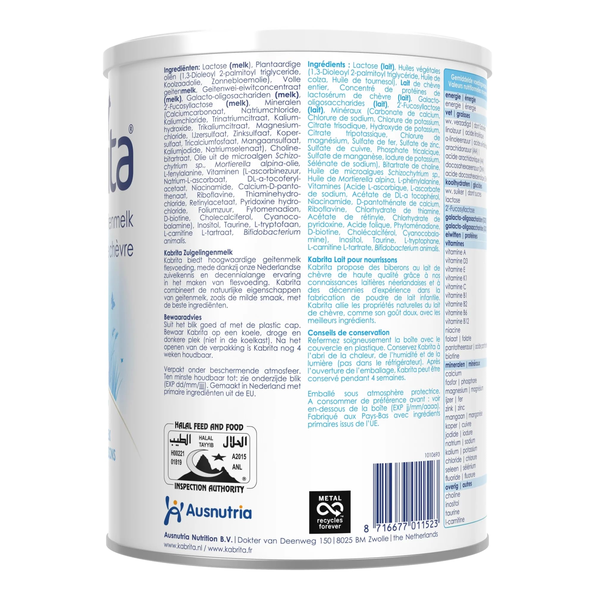 KABRITA | Lait de chèvre de démarrage avec HMO, 0-6 mois | Alimentation pour bébés de haute qualité - Lait pour bébés, nutritif et doux pour le ventre de bébé | Contenu : 800 g
