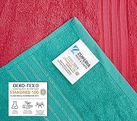 Vista 7 de ZUPERIA Juego de 8 toallas de baño multicolor premium (27" x 54") 100% algodón puro, toallas de ducha de tacto suave, ligeras y altamente