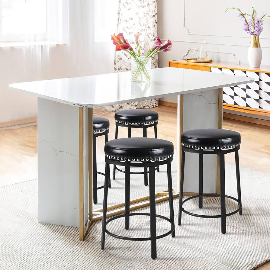 Amazon.com: FLYZC Swivel Bar Stools Set of 2, Counter Height