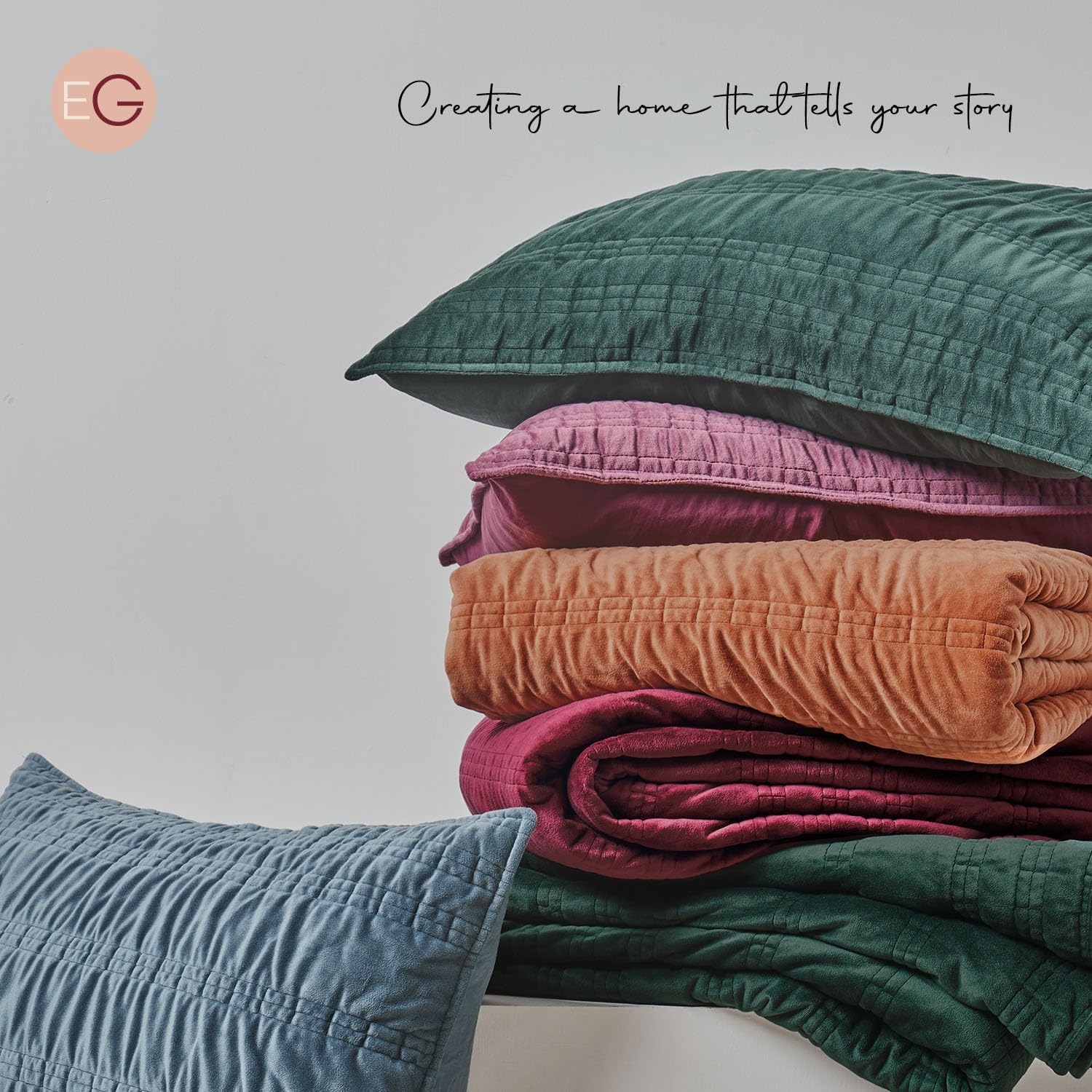 EVERGRACE Velvet Quilt Queen Size, Luxury Velvet Bedding Set, Ultra Soft Ruched Quilt Sets, Lightweight Comforter Vintage Textured Bedspread Coverlet with 2 Shams for All Season, Stormy Blue - Image 7