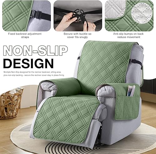 Miniatura 6 de TAOCOCO Funda para silla reclinable 100% impermeable que se mantiene en su lugar, fundas reclinables para sillas reclinables pequeñas con bolsillo