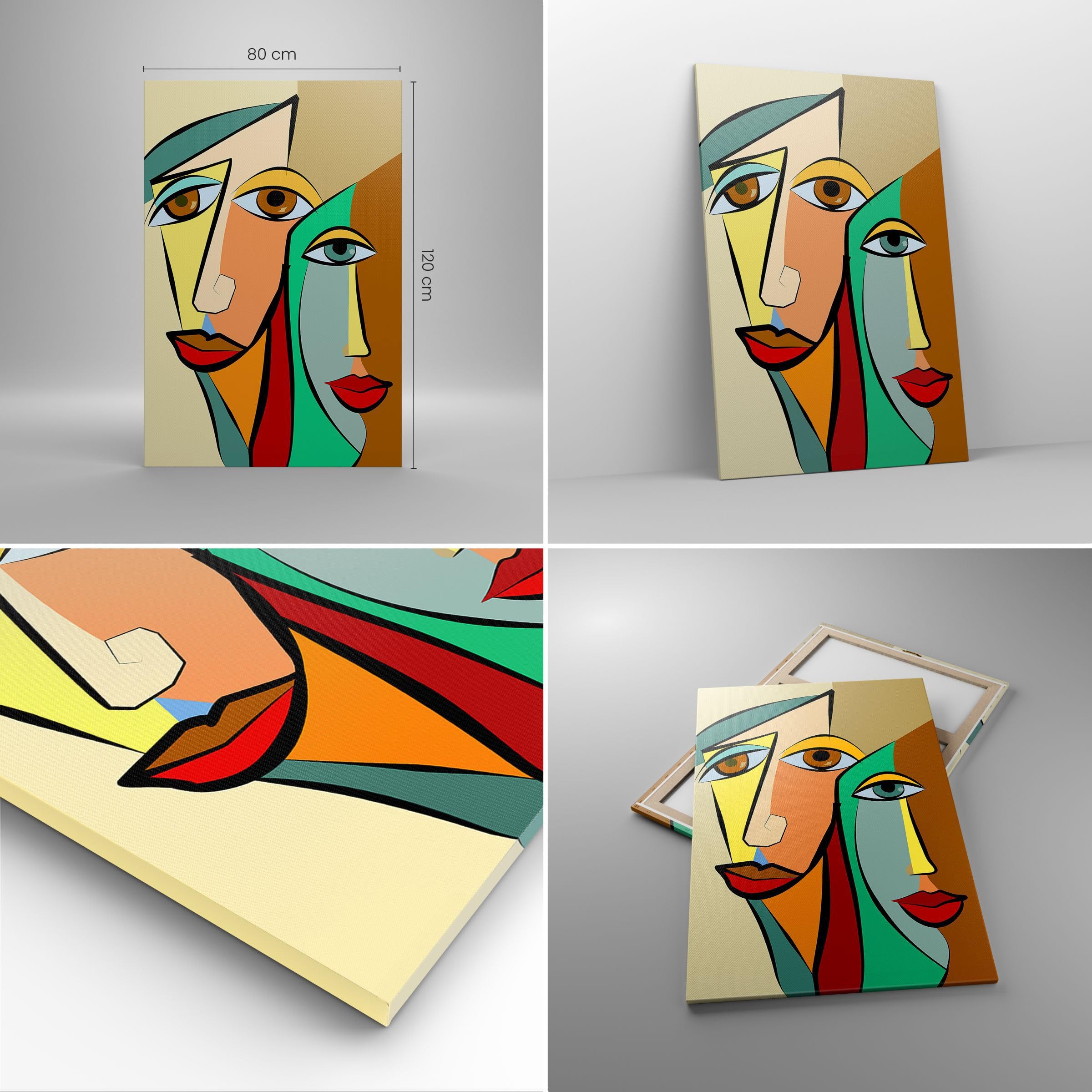 Lienzo Decorativo 80x120 cm Moderno Vertical Abstracto Personas - 6184